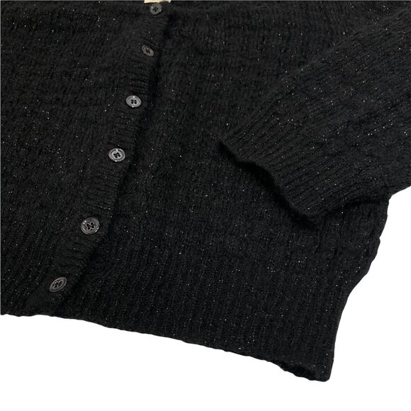 Agnes b Open Knit Cropped Cardigan Shrug Mohair Metallic Sz 2 / M Made in Italy - Picture 3 of 6